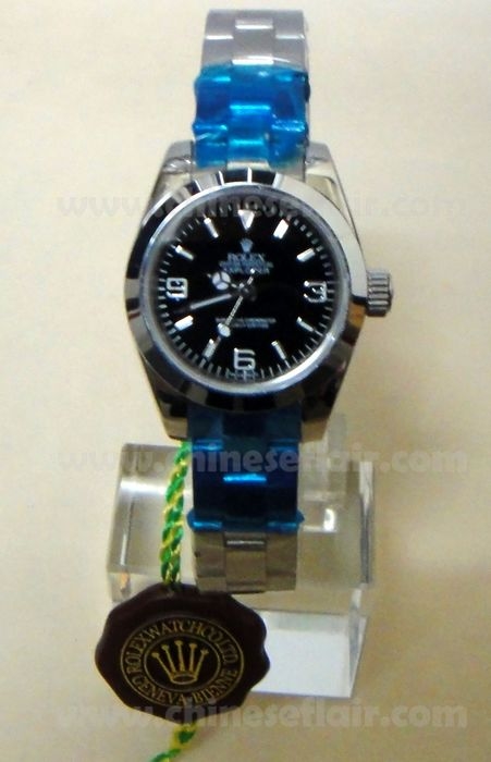Lady's Rolex Explorer Watch Stainless Steel Black Dial